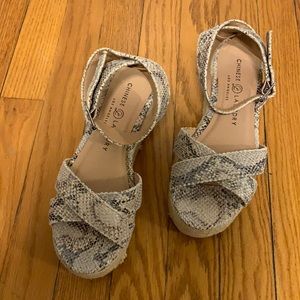 Summer neutral platform espadrilles / sandal